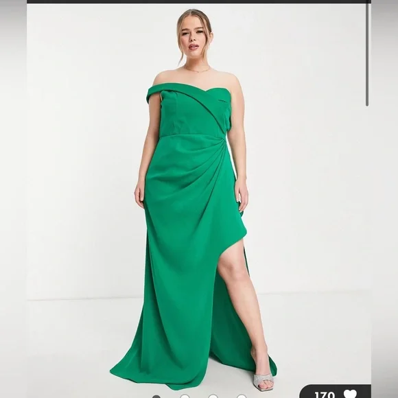 green emerald velvet dress Ever-Pretty Inclusive Plus Size Sequin Bodice Evening Dress with Three Quarter Sleeves